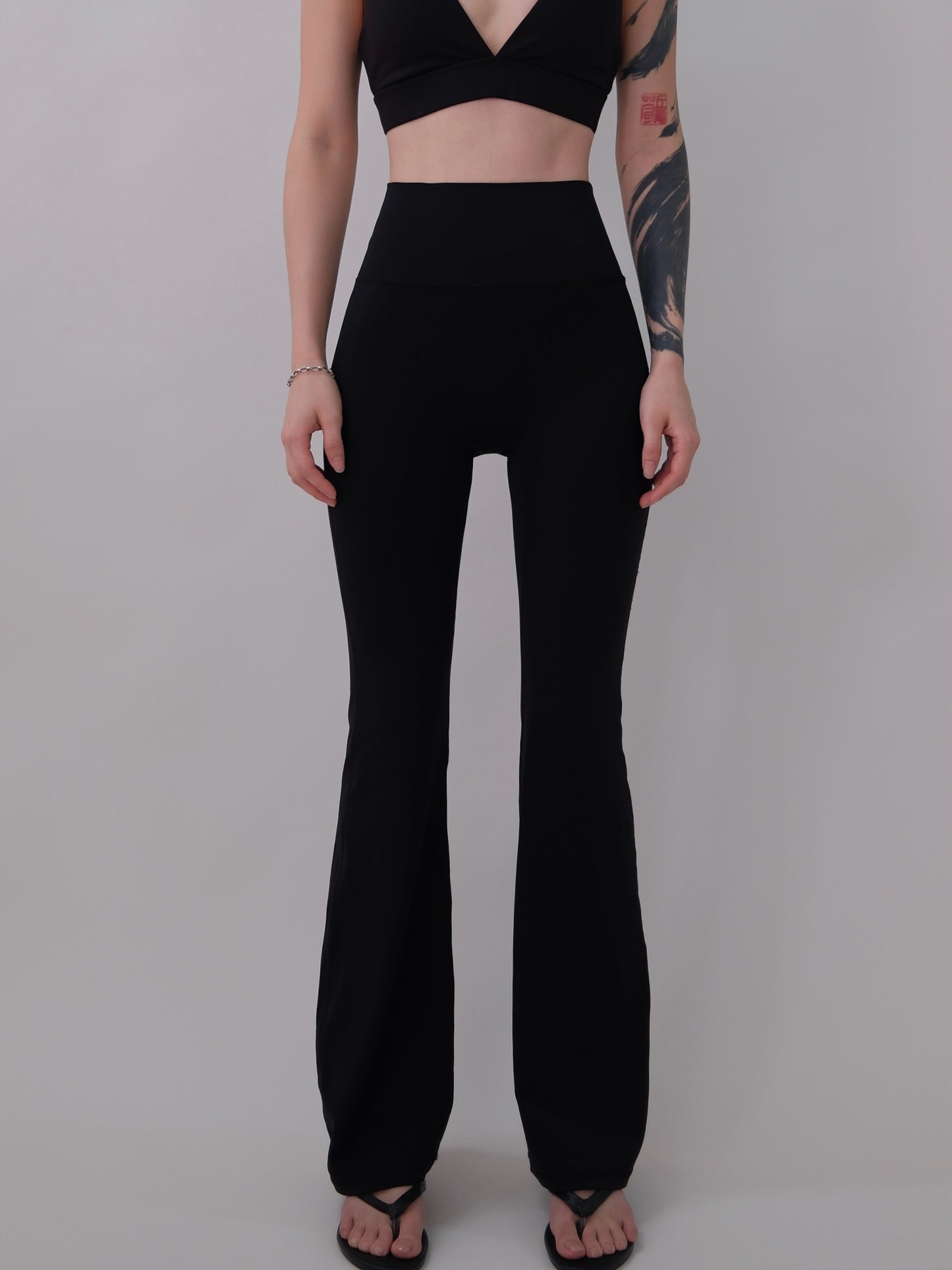 BLACK Long-Flared Yoga