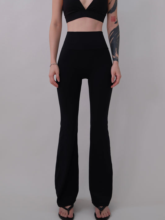 BLACK Long-Flared Yoga